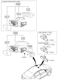 876104V030-MIRROR ASSY-OUTSIDE RR VIEW,LH