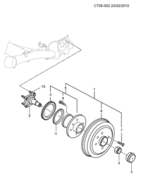 96535151-Spindle assy-rr wheel