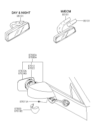 876082C000-Mirror assy-outside rr view, lh
