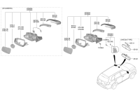 87611C0000-G/holder assy-o/s rr view, lh