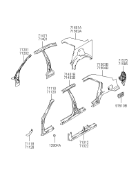 711172D000-BRACKET ASSY-FENDER MTG RR LH