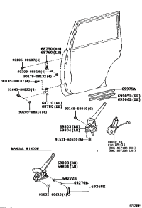 6876060070-HINGE ASSY, REAR DOOR, UPPER LH
