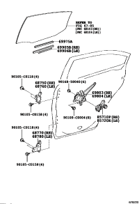 698030D170-REGULATOR SUB-ASSY, REAR DOOR WINDOW, RH