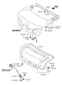 792733R500-BAR TRUNK LID HINGE TORSION,LH