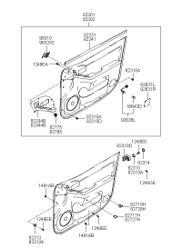 823012D140PA-PANEL COMPL-FR DR TRIM LH
