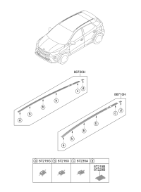 87291K8000-COVER-ROOF RACK RR L