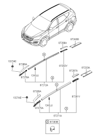 87231B8510-MOULDING ASSY-ROOF REAR,LH