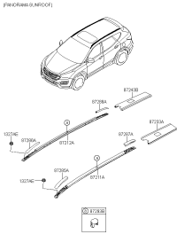 87270A1500-RACKASSYROOFLH