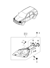 921913E000-Clip, headlamp mt