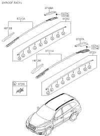 872512B500EB-COVER-ROOF RACK FR LH