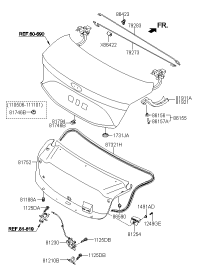 792833V000-BAR TRUNK LID HINGE TORSION,RH
