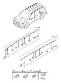 872102J010-MOULDING ASSY-ROOF REAR,LH