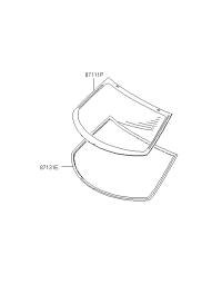 871112D030-GLASS ASSY-RR WDW