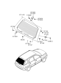 871111F011-Glass assy-t/gate