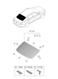 87110Q3000-GLASS ASSY-T/GATE