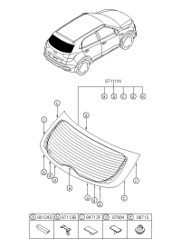 87110C9000-GLASS ASSY-T/GATE