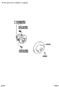 4245006060-Hub & bearing assy-rr axle rh