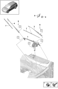 9Y1955407-Arm, w/wiper (driver seat)