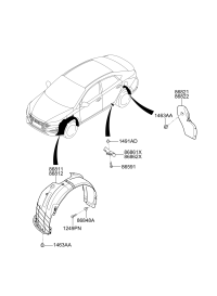 86811F9500-Guard assy-front wheel, lh
