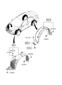 86811B5000-Guard assy-front wheel, lh