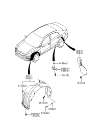 86811H2000-Guard assy-front wheel, lh