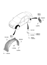 86811D0000-Guard assy-front wheel, lh