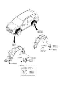 868303J000-GUARD ASSY-RR WHL LH