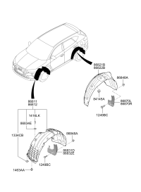 86811F8500-Guard assy-front wheel, lh