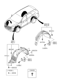 86811B8000-Guard assy-front wheel, lh