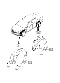 868113R200-Guard assy-front wheel, lh
