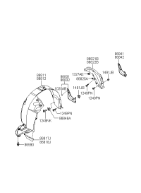 868113K000-Guard assy-front wheel, lh
