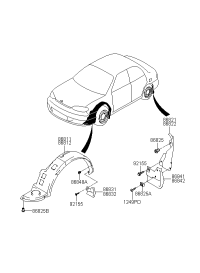 8682122300-GUARD ASSY-RR WHEEL LH