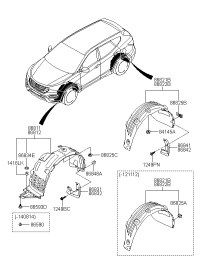 868112W000-Guard assy-front wheel, lh