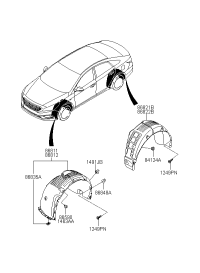 86811C3000-Guard assy-front wheel, lh