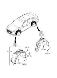 86811E5000-Guard assy-front wheel, lh
