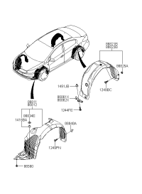 86821B5600-GUARD ASSY-RR WHEEL LH
