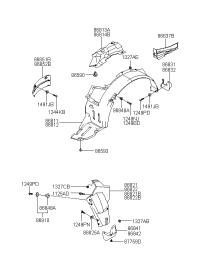 8681109BA0-Guard assy-front wheel, lh