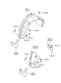 8681117100-Guard assy-front wheel, lh