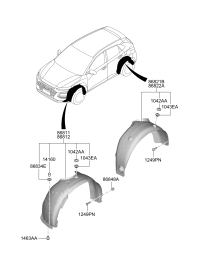 86811O1000-Guard assy-front wheel, lh