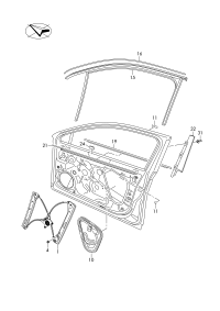 3G0837461C-Window regulator without m