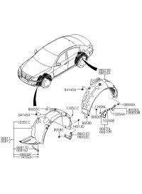 868113M002-Guard assy-front wheel, lh