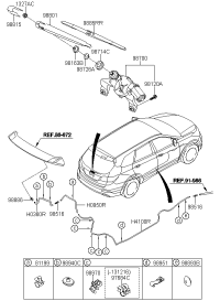 98700B8000-Motor & linkage assy-rr wpr
