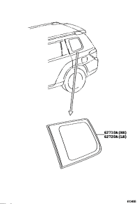 627200E140-WINDOW ASSY, QUARTER, LH