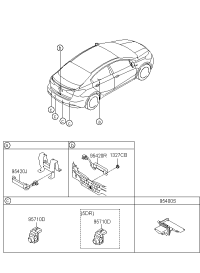 95720B5500M9Y-ULTRASONIC SENSOR ASSY-BWS