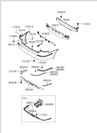 866100R310-Cover assy-rr bumper