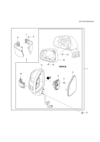 95183196-Bolt (2 parts), outer mirror motor