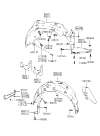868113B500-Guard assy-front wheel, lh