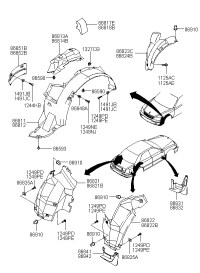 8681139500-Guard assy-front wheel, lh