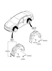 86811E0000-Guard assy-front wheel, lh