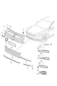 3GD853651AL-GRILLE RADIATOR
